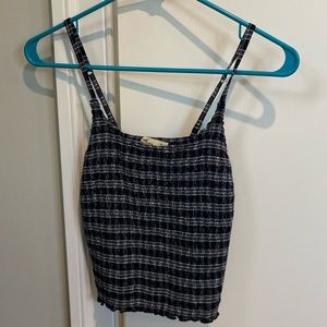 hollister cropped plaid tank top
